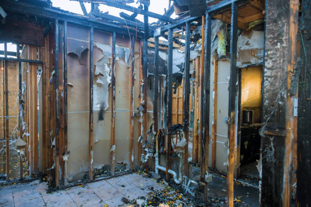 Professional Fire Damage Restoration technician working in Forest City, NC